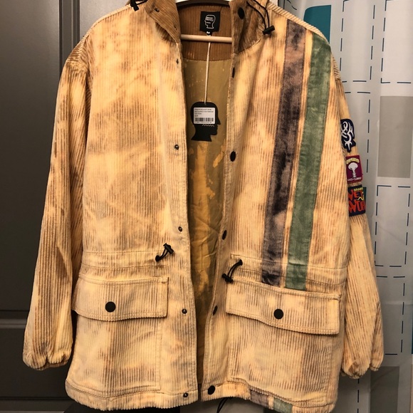 BNWT Size Medium - Brain Dead FW21 Cream Dyed Corduroy Striped Racing Jacket - Picture 7 of 13